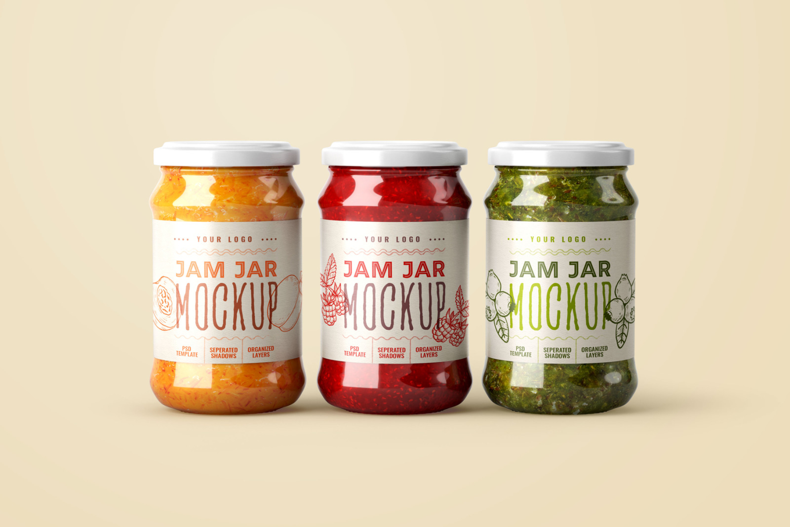 Jam Jar Mockup Set | Label Design Jam Jar Mockup Set | Label Design