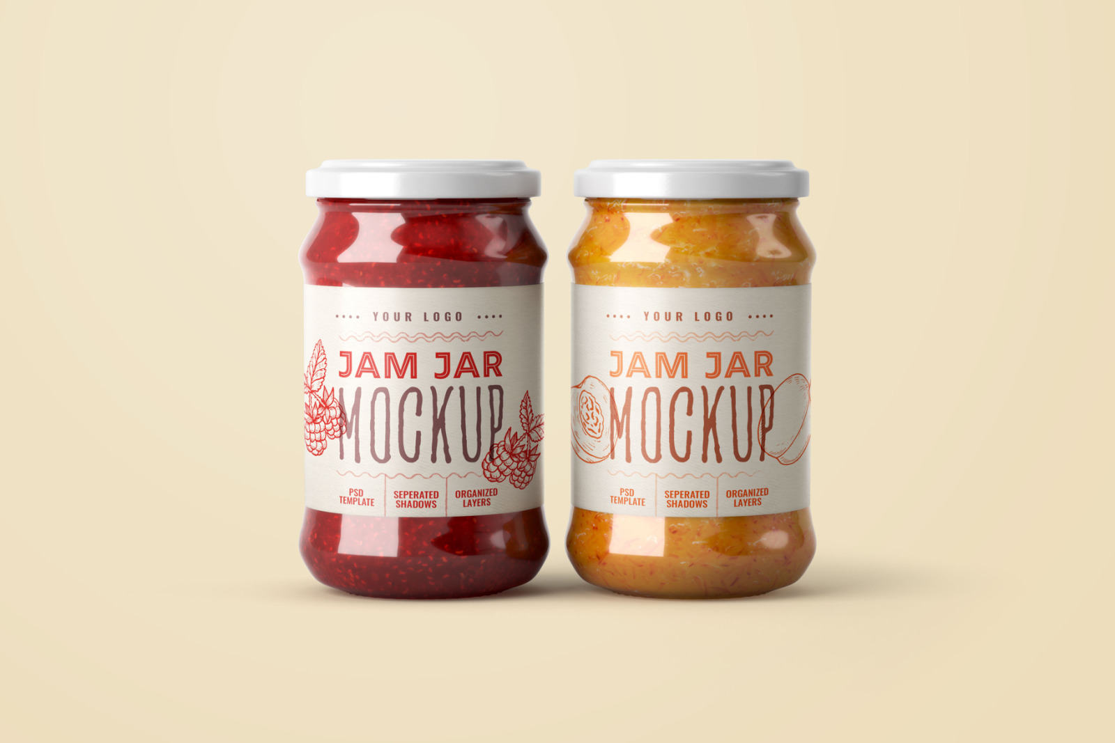 Jam Jar Mockup Set | Label Design Jam Jar Mockup Set | Label Design