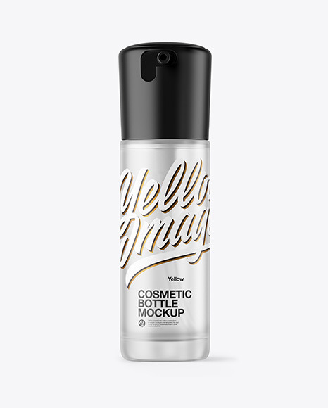 Frosted Glass Cosmetic Bottle Mockup