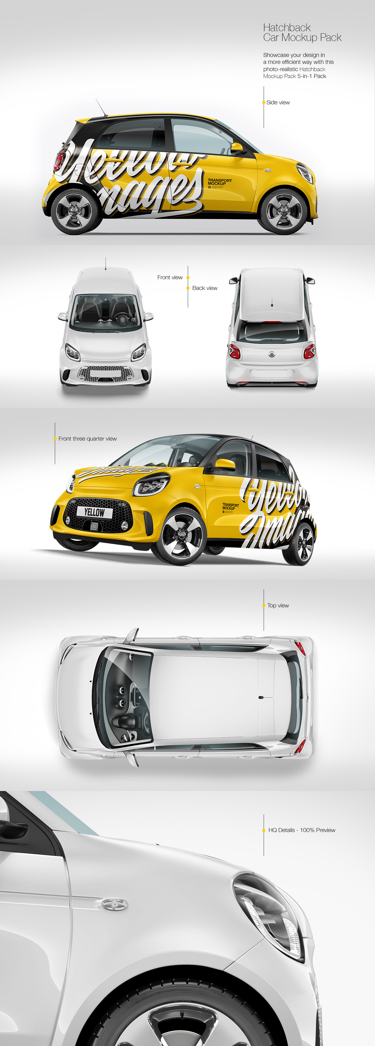 Hatchback Mockup Pack Hatchback Mockup Pack