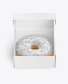 Opened Paper Box with Donut Mockup