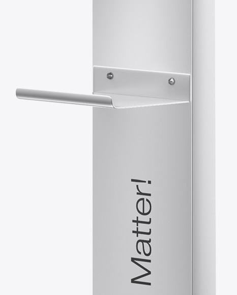 Stainless Steel Disinfection Station on Stand Mockup - Half Side View