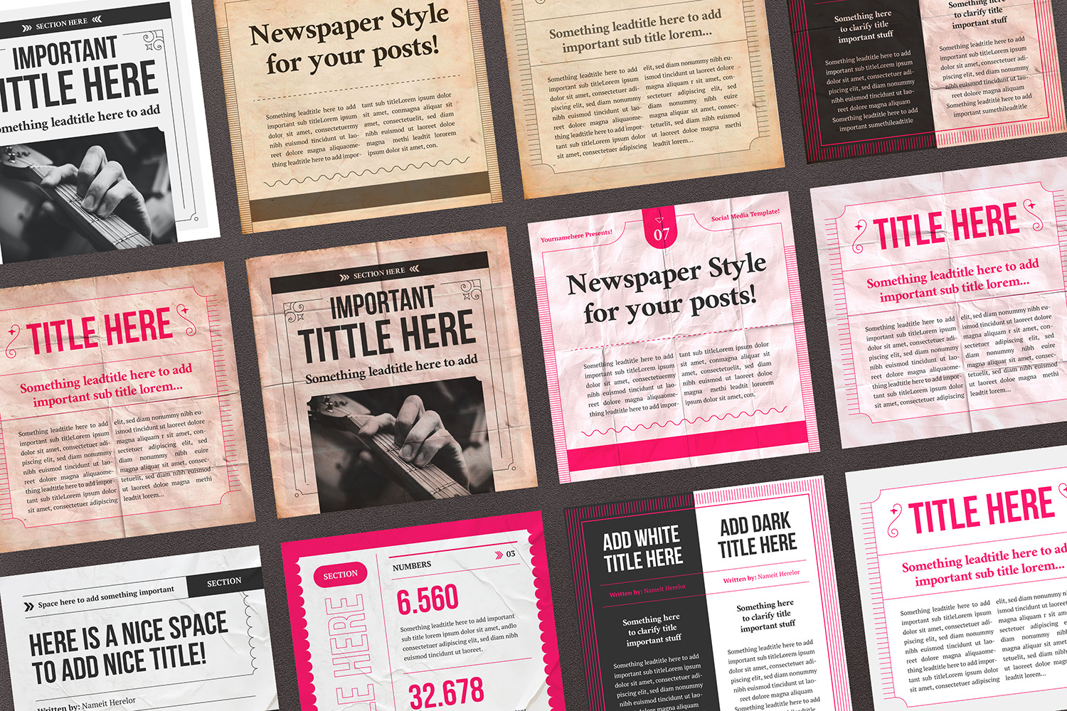 Newspaper Social Media Templates