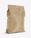 Kraft Stand-up Bag Mockup - Half Side View