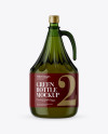 3L Green Glass Bottle With Handle Mockup 3L Green Glass Bottle With Handle Mockup