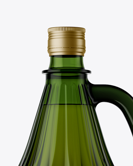 3L Green Glass Bottle With Handle Mockup 3L Green Glass Bottle With Handle Mockup
