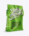 Matte Metallic Stand-up Bag Mockup - Half Side View