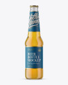 Clear Glass Bottle with Lager Beer Mockup