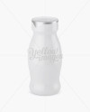 Glossy Plastic Dairy Bottle Mockup - High-Angle Shot