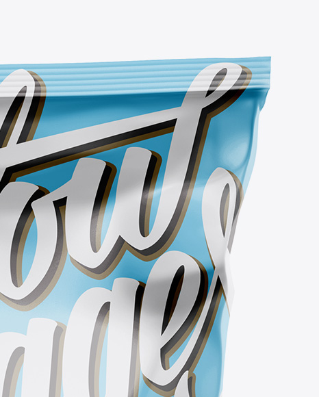 Matte Metallic Snack Bag Mockup