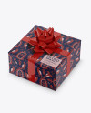 Glossy Gift Box with Glossy Bow Mockup