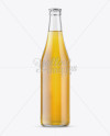 Clear Glass Bottle with Lager Beer Mockup