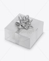 Glossy Gift Box with Matte Metallic Bow Mockup