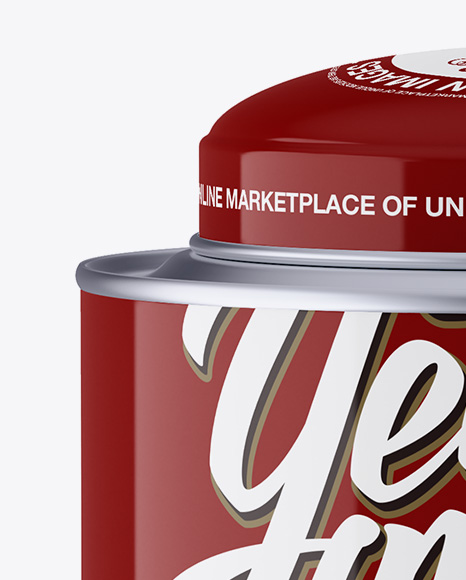 Glossy Tea Tin Can Mockup