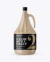 3L Glossy Ceramic Bottle With Handle Mockup