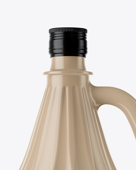 3L Glossy Ceramic Bottle With Handle Mockup