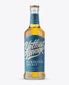 Clear Glass Bottle with Lager Beer Mockup