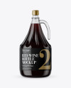 3L Clear Glass Red Wine Bottle With Handle Mockup