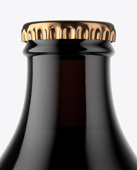 Dark Glass Beer Bottle Mockup