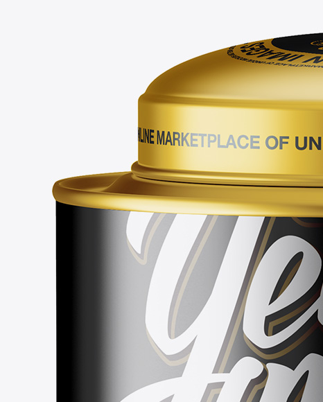 Metallic Tea Tin Can Mockup