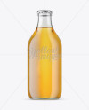 Clear Glass Bottle with Lager Beer Mockup