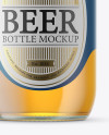 Clear Glass Bottle with Lager Beer Mockup