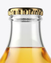 Clear Glass Bottle with Lager Beer Mockup