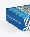 Metallic Bubble Gum Box Mockup - Halfside View (High-Angle Shot)