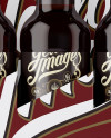 White Paper 6 Pack Amber Bottle Carrier Mockup - Front View