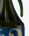 3L Green Glass Olive Oil Bottle With Handle Mockup