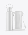 Glossy Water Bottle W/ Case Mockup