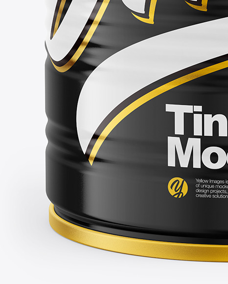 Glossy Tin Can Mockup