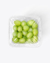 Clear Plastic Tray with Green Grapes Mockup