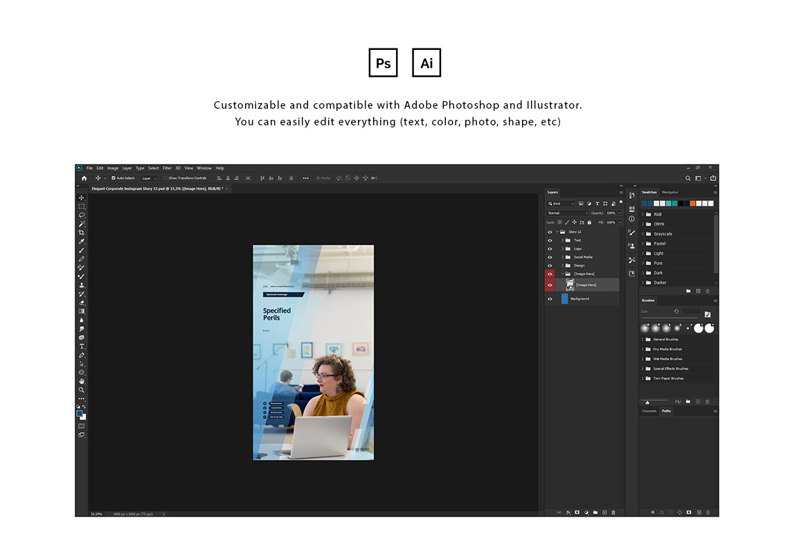 Elegant Corporate Instagram Post Story Template Elegant Corporate Instagram Post Story Template