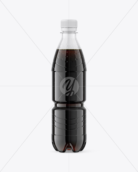 PET Bottle with Cola Mockup