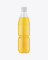 PET Bottle with Orange Drink Mockup