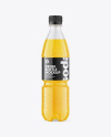 PET Bottle with Orange Drink Mockup