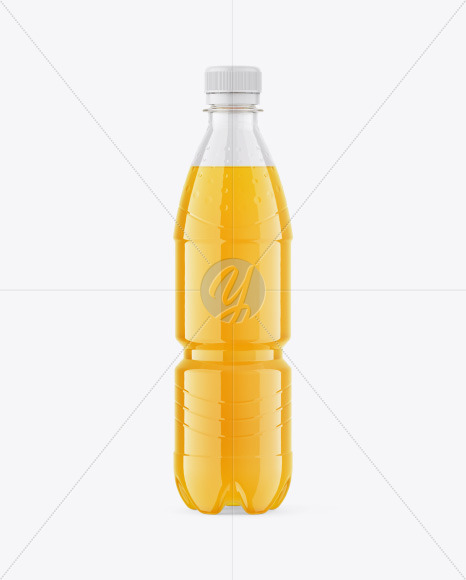 PET Bottle with Multifruit Drink Mockup