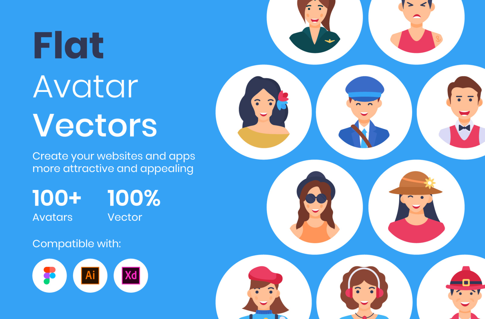 Flat Avatar Vectors Flat Avatar Vectors