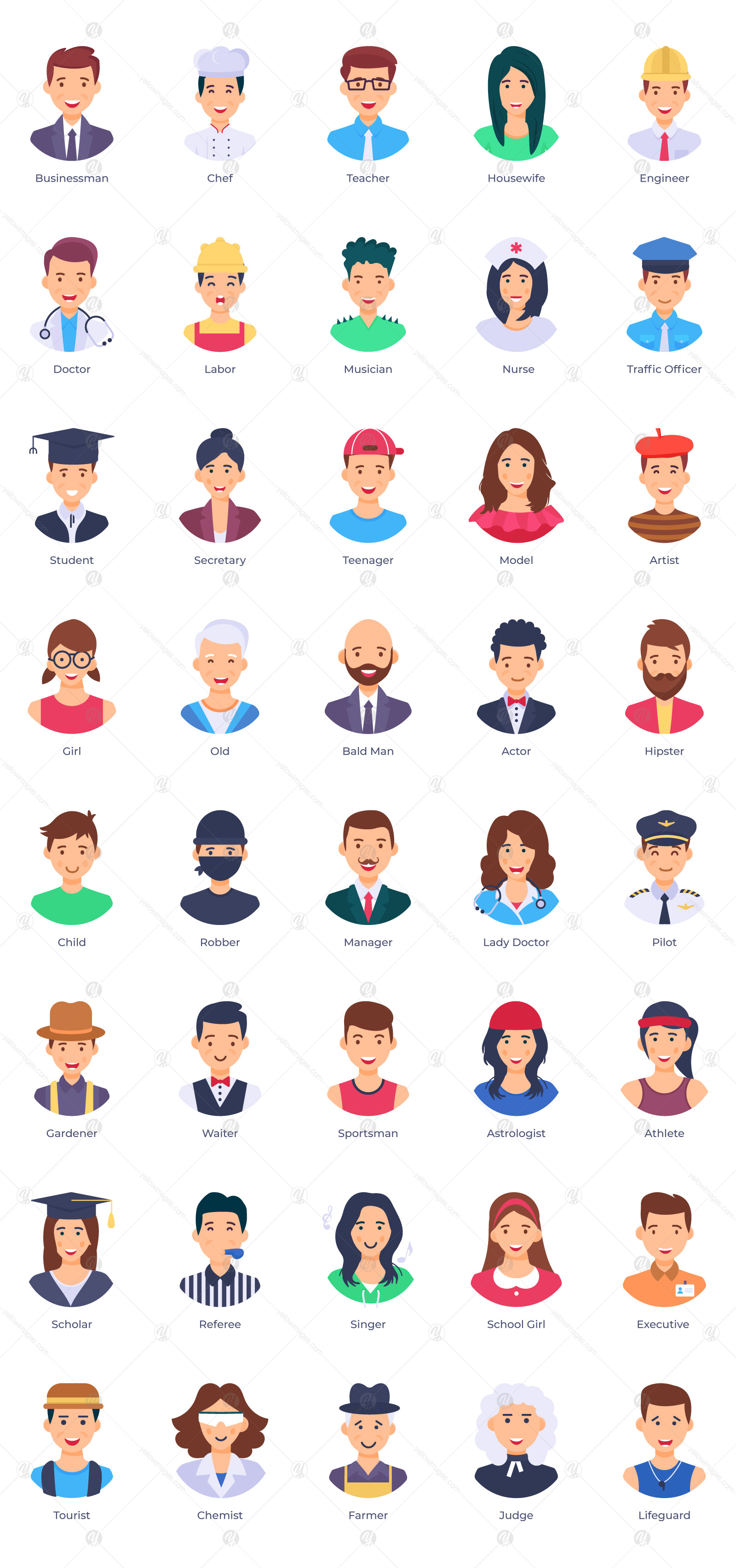 Flat Avatar Vectors Flat Avatar Vectors