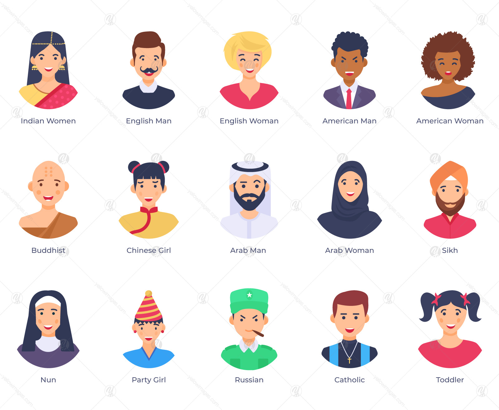 Flat Avatar Vectors Flat Avatar Vectors