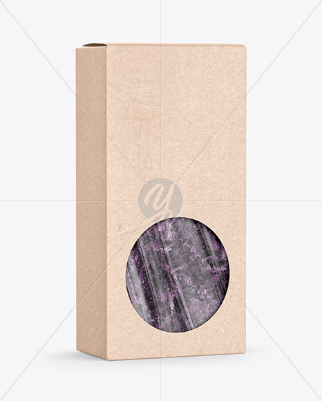 Kraft Paper Box with Seaweed Mockup