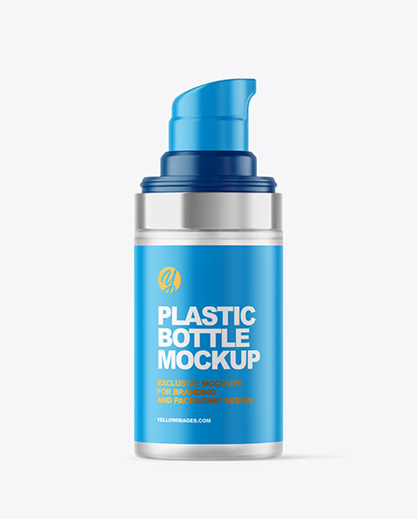 Frosted Cosmetic Bottle with Pump Mockup