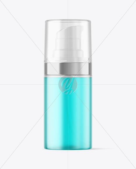 Frosted Color Liquid Bottle with Pump Mockup