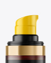 Frosted Amber Cosmetic Bottle with Pump Mockup