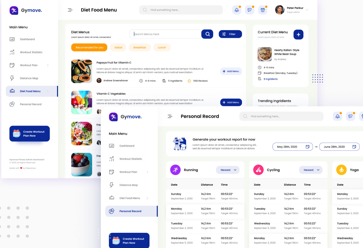 Gymove - Fitness Admin Dashboard Website Design UI Gymove - Fitness Admin Dashboard Website Design UI