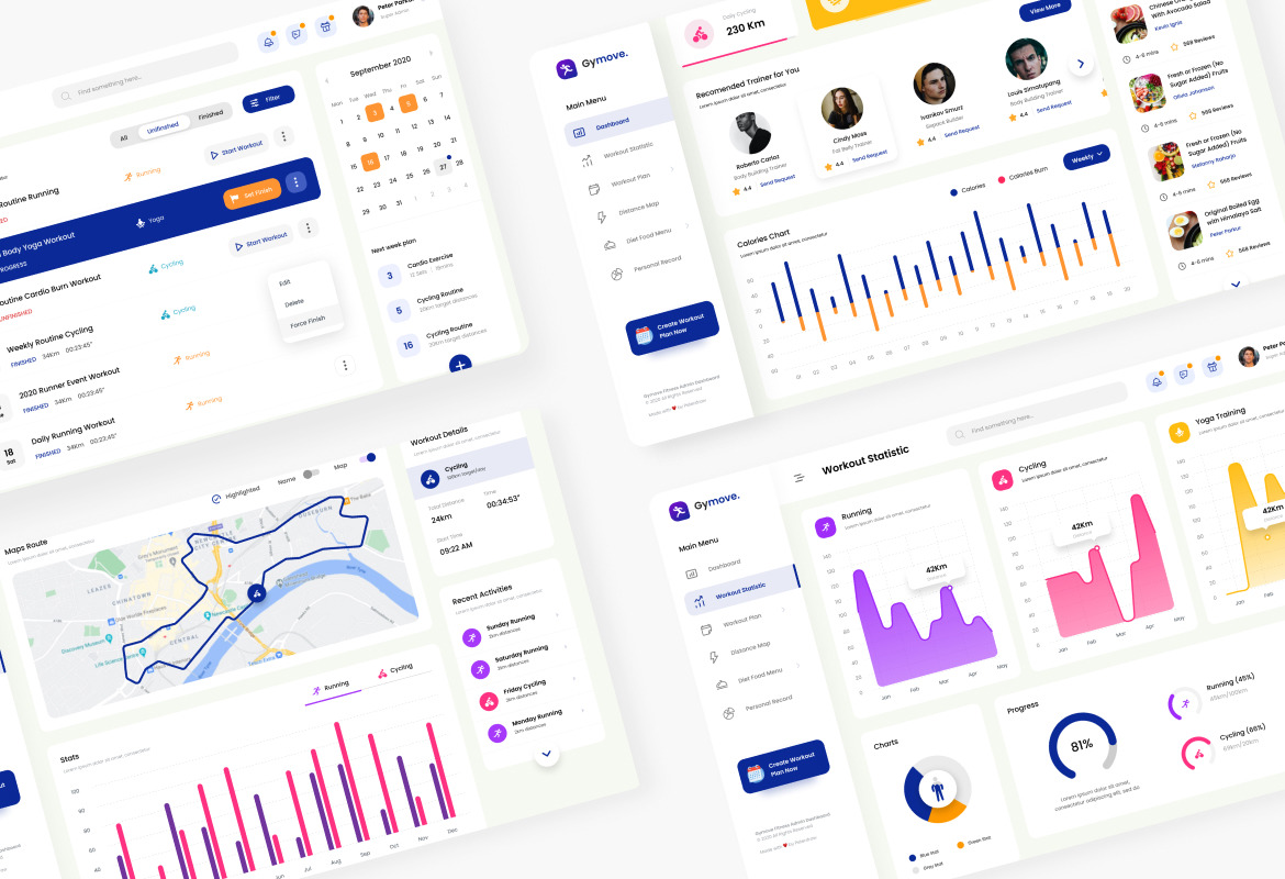 Gymove - Fitness Admin Dashboard Website Design UI Gymove - Fitness Admin Dashboard Website Design UI