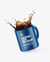 Glossy Coffee Cup w/ Splash Mockup