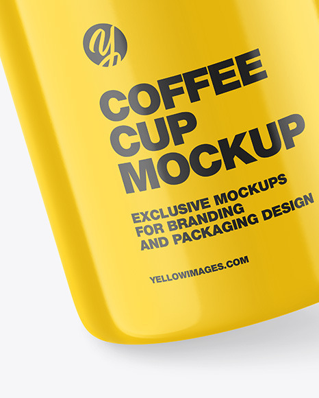 Glossy Coffee Cup w/ Splash Mockup