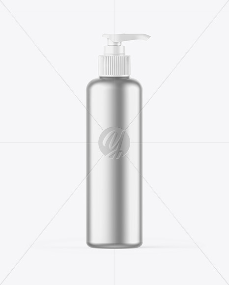 Matte Metallic Bottle w/ Closed Pump Mockup